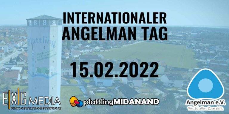 Angelman Tag: Plattlings Wasserturm in blauem Licht